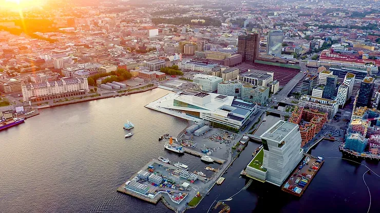 Aerial view Oslo - Major cities of Norway