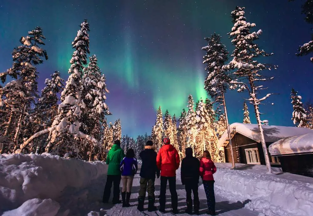People seeing northern lights in Norway