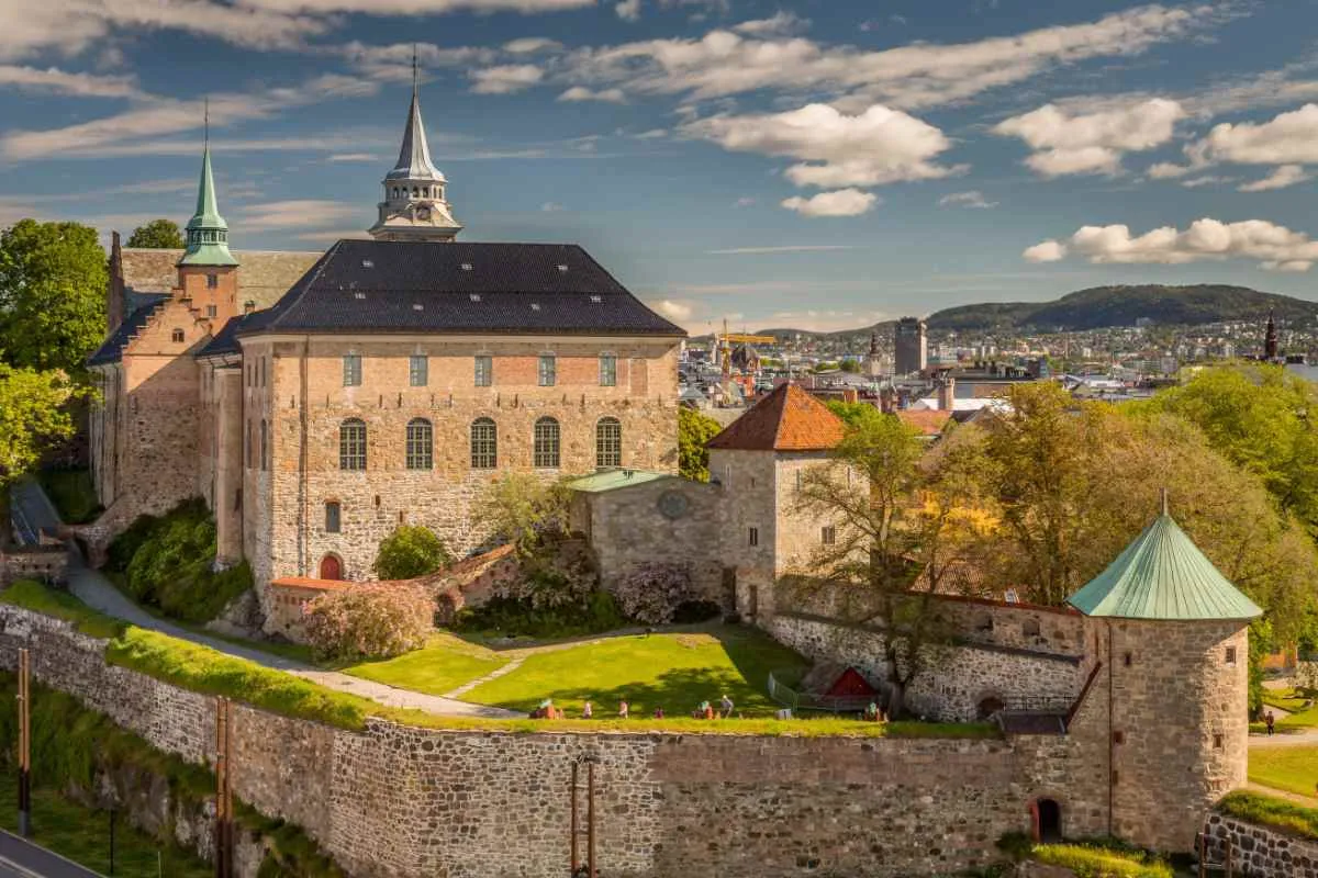 Akershus Fortress in Oslo, a medieval castle overlooking the city and harbor.