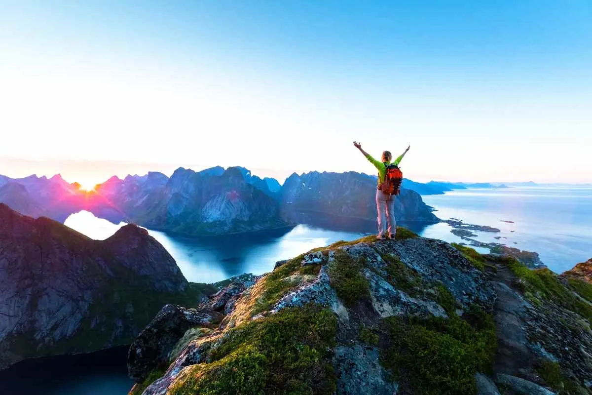 Midnight sun hike, Norway