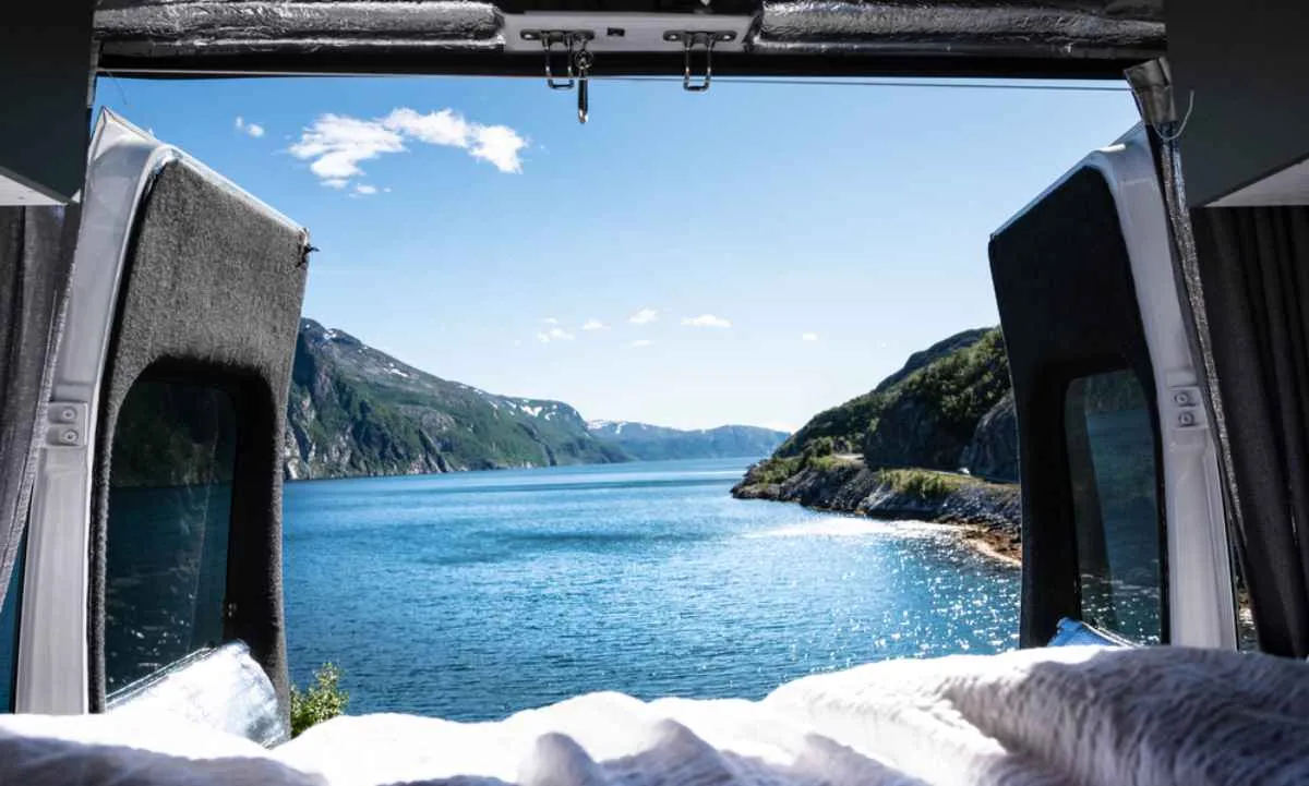 Crystal clear water of the Geirangerfjord valley