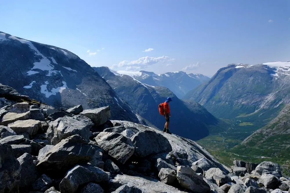 Hiking in Jostedalsbreen National Park in Norway