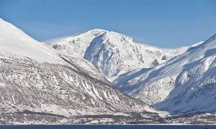 De Jiehkkevarri-berg in Noorwegen