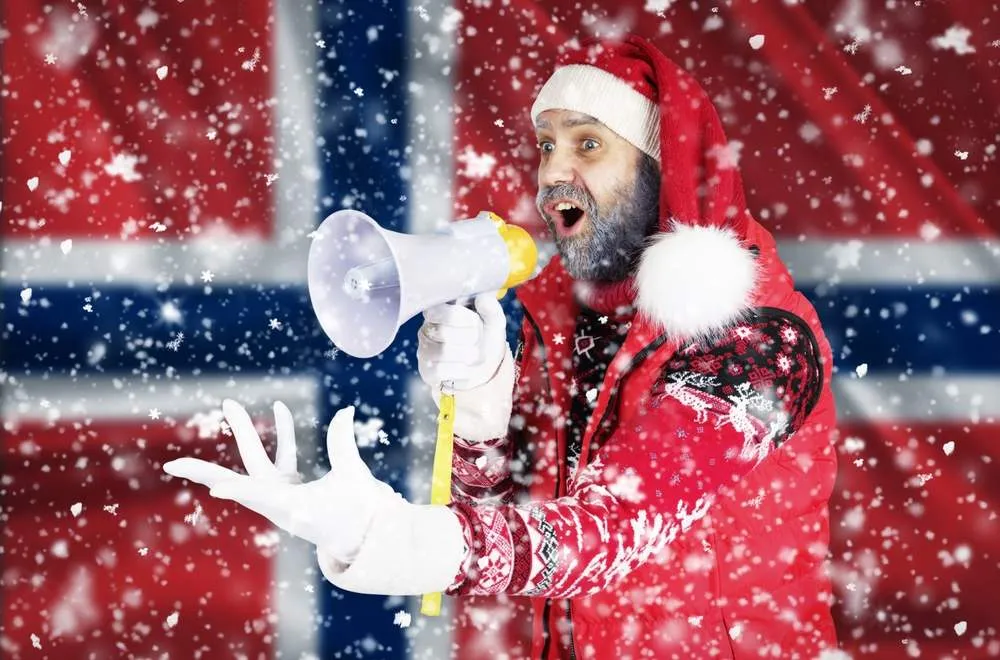 Person dressed as Santa Claus in Norway