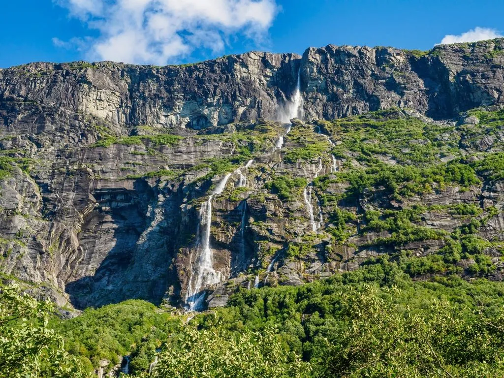Norwegian Vinnufossen Waterfall