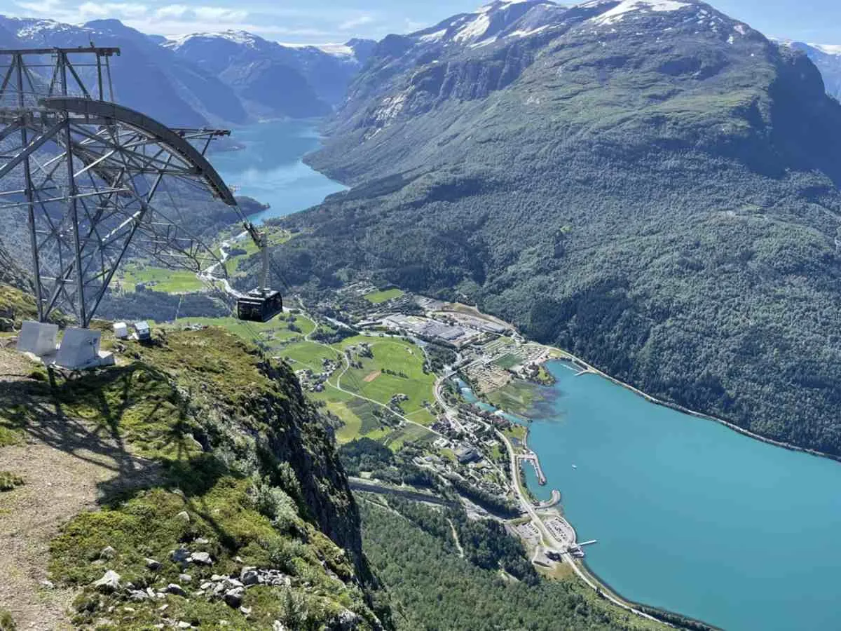 Aerial view of Loen Skylift in Norway