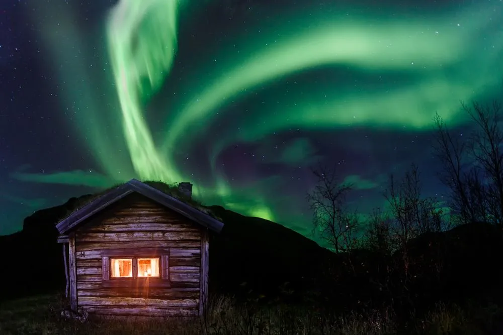 Les aurores boréales en Suède en janvier
