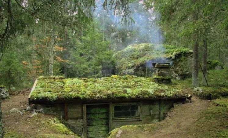Cabaña subterránea en Suecia