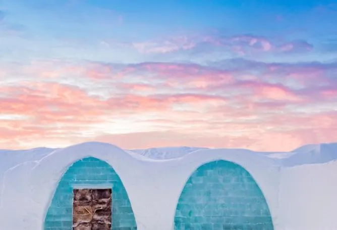 Cabaña del Hotel de Hielo en Suecia