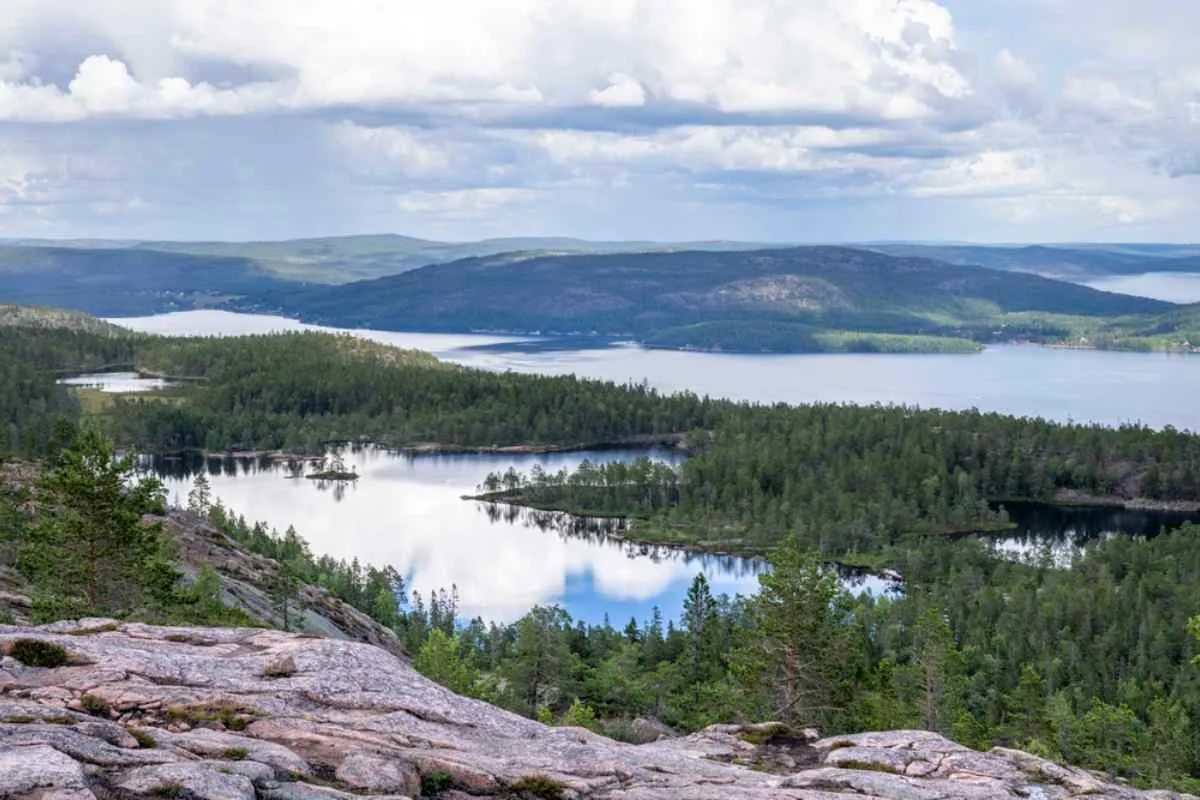Preciosa postal del Parque Nacional de Skuleskogen, en Suecia, en un día soleado con la vegetación en todo su esplendor.