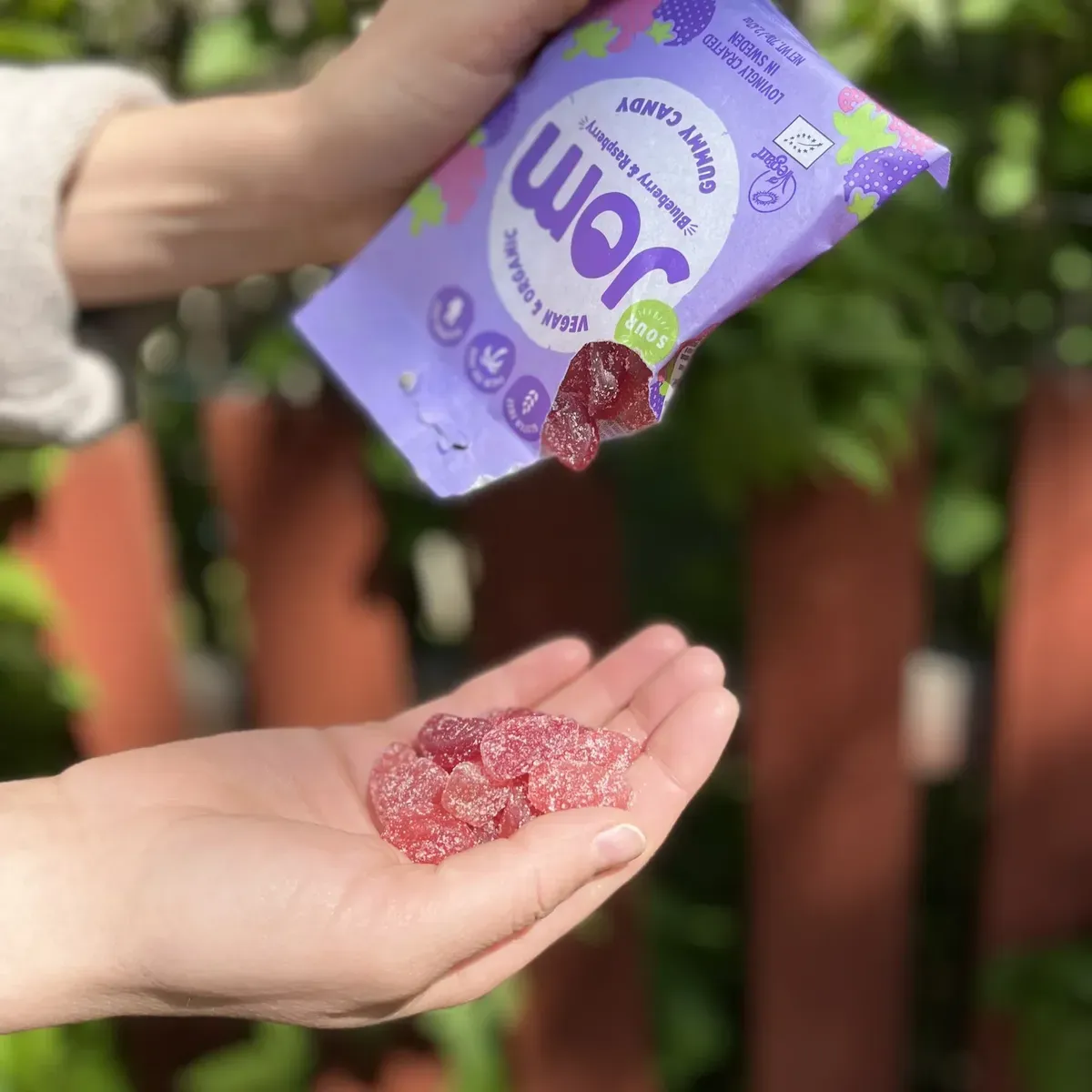 Caramelle biologiche al mirtillo acido di JOM