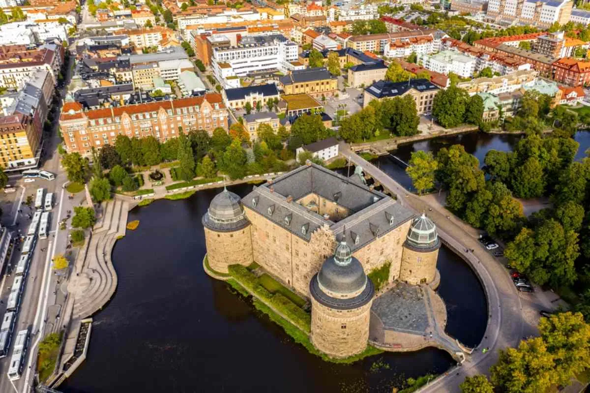 Viste aeree della città di Örebro in Svezia