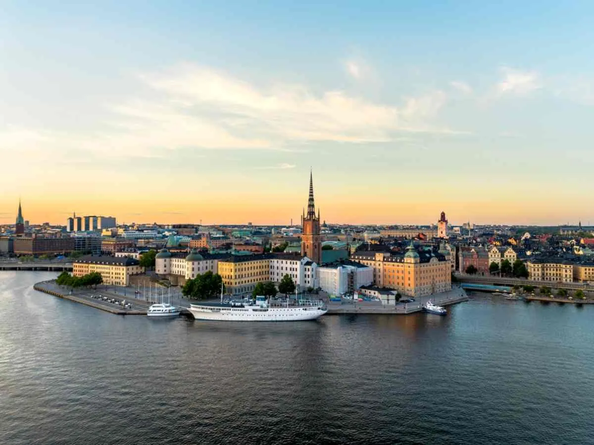 Vue aérienne du centre-ville de Stockholm