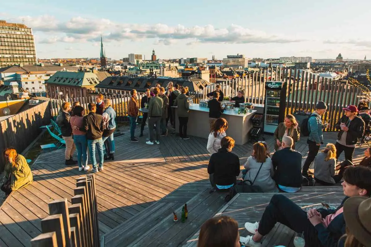 Bar sur les toits de Stockholm