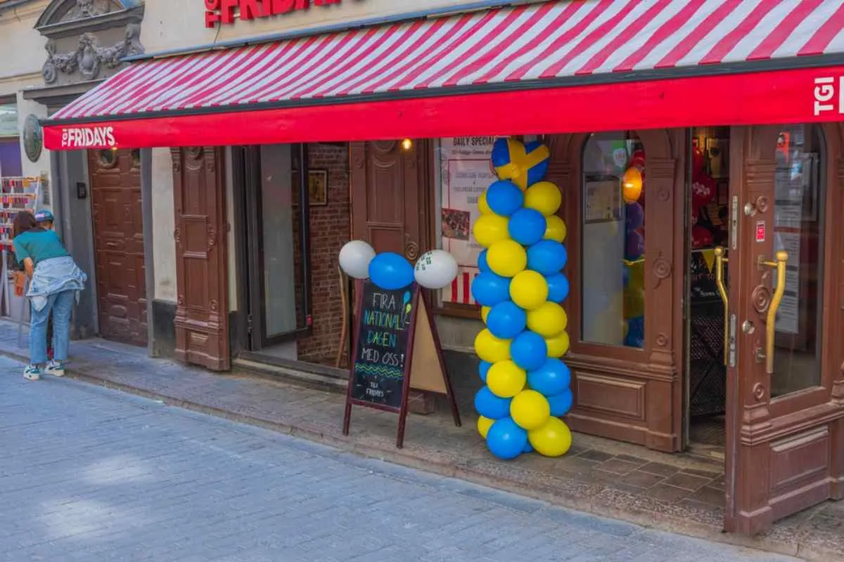 Tienda que celebra el Día de la Independencia de Suecia
