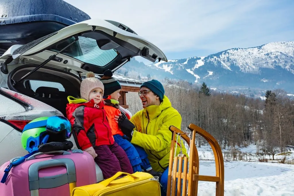 Une famille en vacances d'hiver